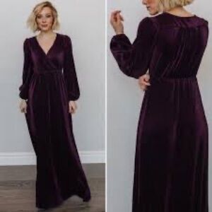 Baltic Born Venus pleated maxi dress plum medium